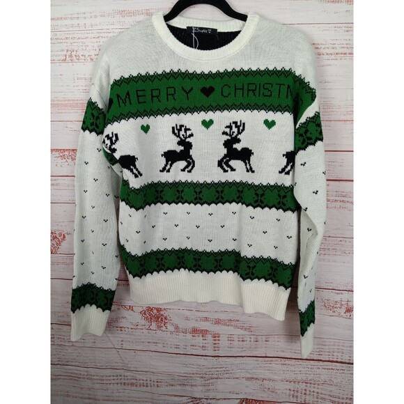Simplee Ugly Christmas Sweater Women's Medium Merry Christmas - Picture 1 of 7